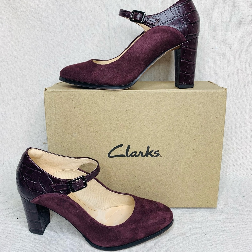 Clarks Kaylin Alba Womens Leather Mary Jane Heels